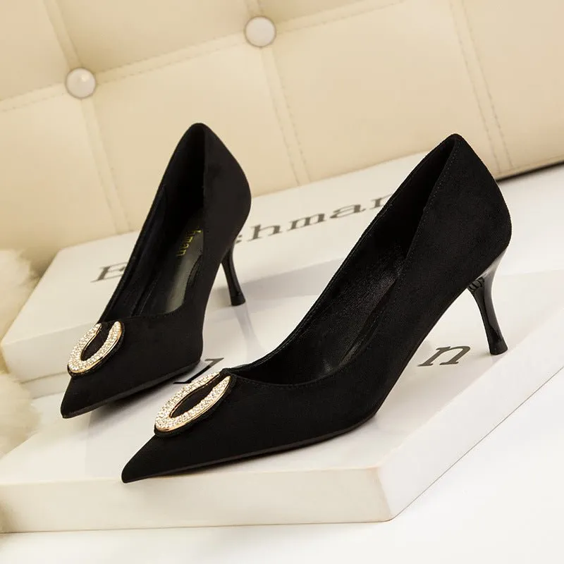 Fashion Retro Shallow Mouth High Heels